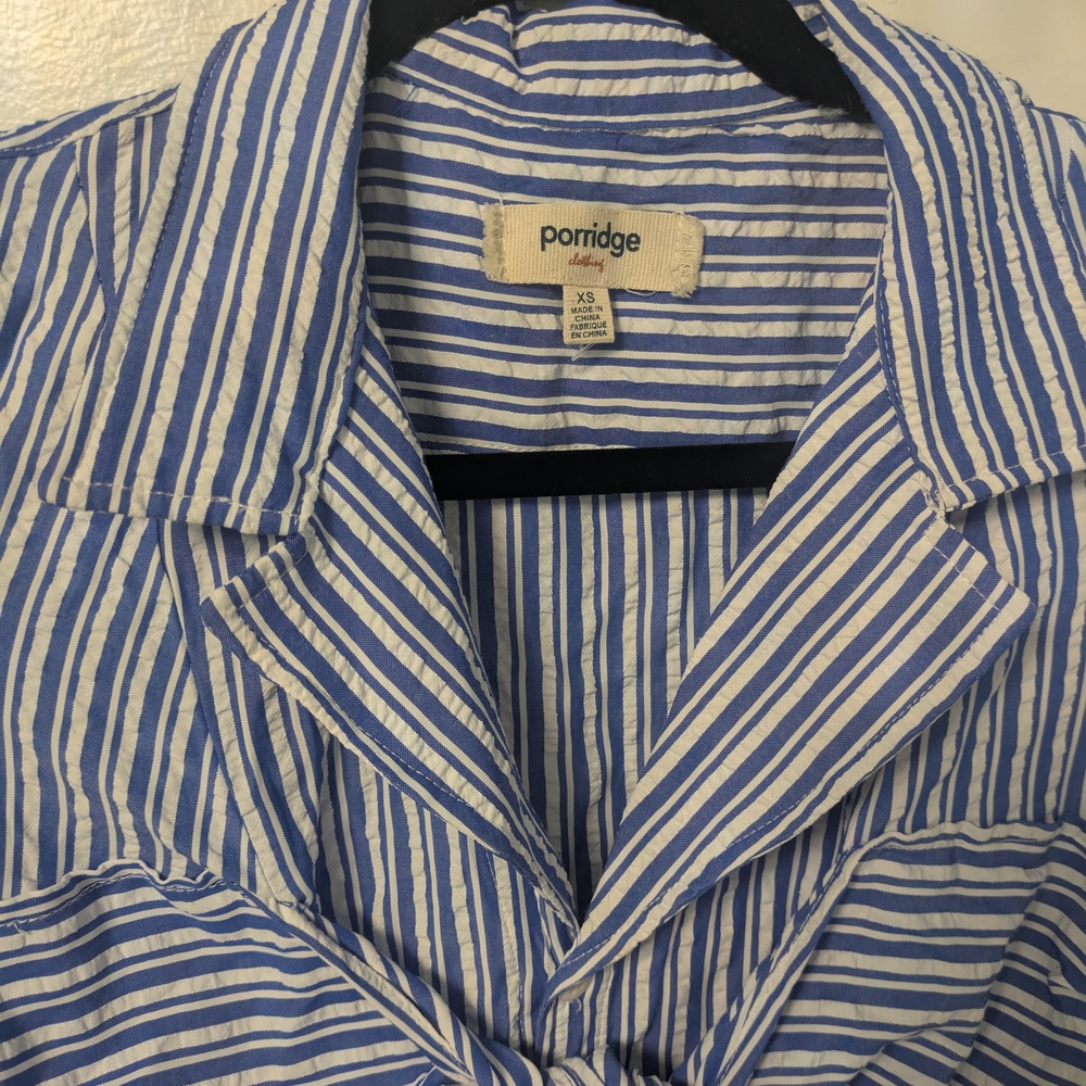 Anthropologie Blue and White Striped Maxi Dress - Picture 5 of 13
